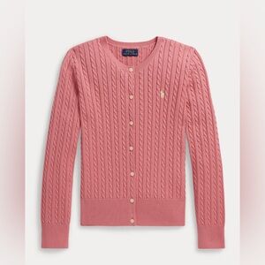 Polo by Ralph Lauren Rose Pink Cable Knit Cardigan